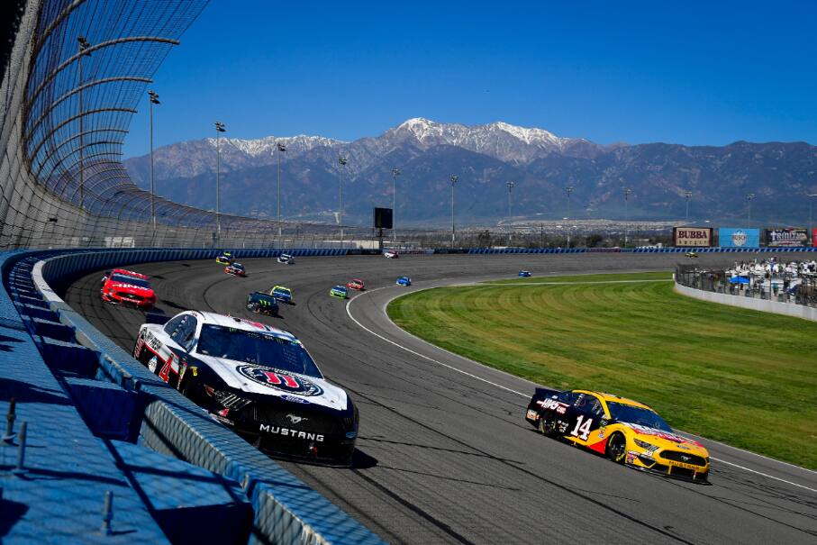 Stewart-Haas Racing’s Kevin Harvick (4) was fourth and Penske’s Ryan Blaney was fifth. Stewart-Haas Racing’s Kevin Harvick (4) was fourth and Penske’s Ryan Blaney was fifth.